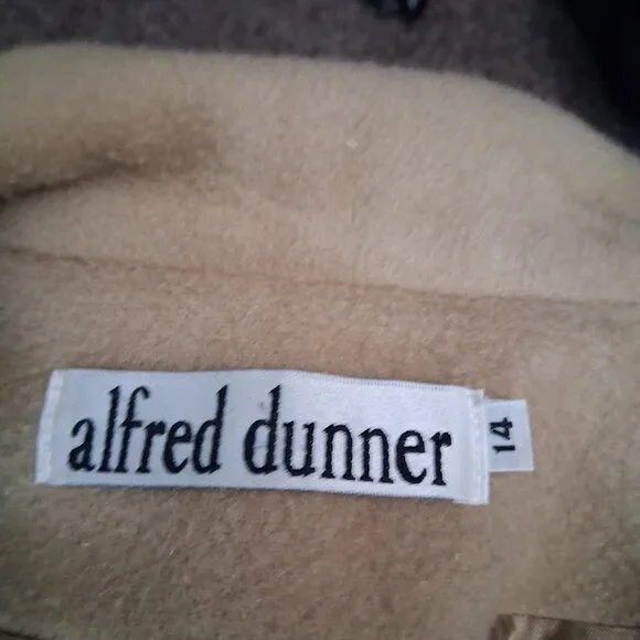 Alfred Dunner Beige Double Breasted Wool Blend Peacoat - Size 14
